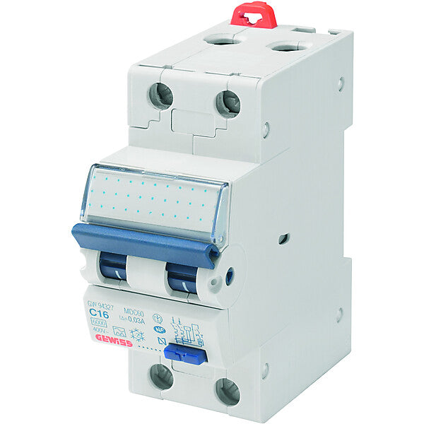 GEWISS FI/LS-Schutzschalter C16/0.03A 2P A 10KA GW95227